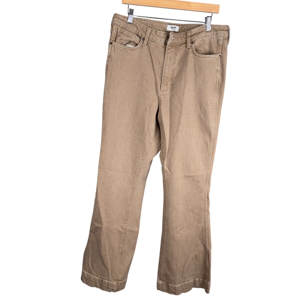 Wrangler Retro Mens Tan Khaki Flare Leg Jeans 34x34 Western Denim Pants